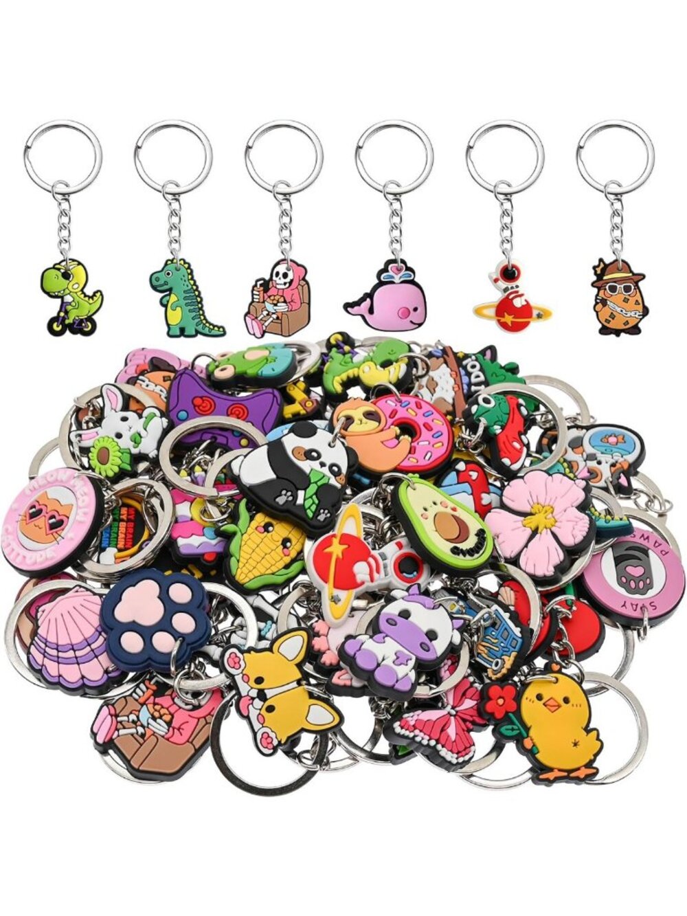 Cute Backpack Keychains Bulk Set | 30-200 Charms & Accessories | Random Keyring
